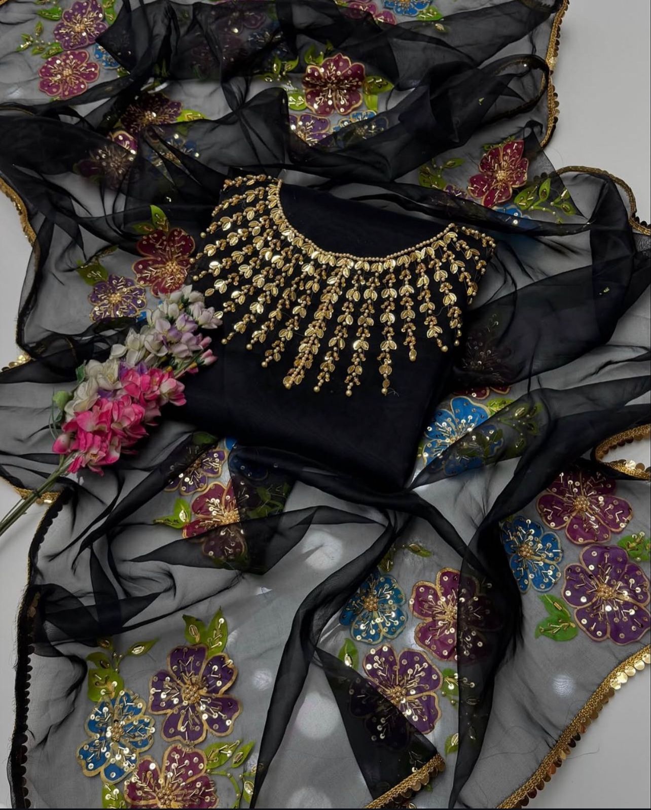 Organza zari work 2pc